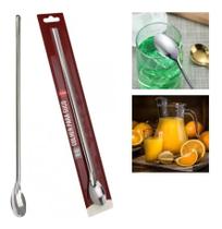 2X Colher Comprida Inox Bailarina Mexer Suco Bebida Jarra Lo