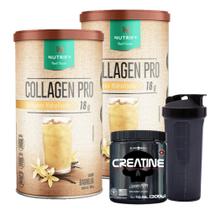 2x Collagen Pro - 450g Nutrify - Proteína do Colágeno + Creatina Pura - 300g - Black + Coqueteleira