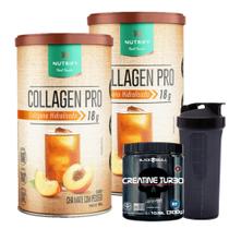 2x Collagen Pro - 450g Nutrify - Proteína do Colágeno + Creatina Turbo - 300g - Black + Coqueteleira