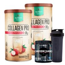 2x Collagen Pro - 450g Nutrify - Proteína do Colágeno + Creatina Turbo - 300g - Black + Coqueteleira