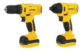 2X Combo Furadeira +Parafusadeira Impacto Vonder Bateria 12V