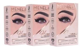 2X Combo Kit Henna Menela 03 Castanhos Claro + Médio + Escur