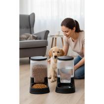 2x Comedouro Bebedouro Pet Automático 3L Preto - Tranquilida 2x Comedouro Bebedouro Pet Automático 3L Preto - Tranquilida