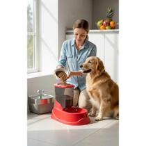 2x Comedouro Lento Cães e Gatos 500g Vermelho Anti Engasgo 2x Comedouro Lento Cães e Gatos 500g Vermelho Anti Engasgo