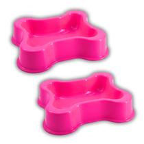 2x Comedouro Pet Linha Osso (700ml) Cor Rosa FAMAPET 2x Comedouro Pet Linha Osso (700ml) Cor Rosa FAMAPET