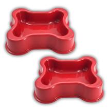 2x Comedouro Pet Linha Osso (700ml) Cor Vermelho FAMAPET 2x Comedouro Pet Linha Osso (700ml) Cor Vermelho FAMAPET