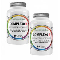 2x Complexo B 500mg + Biotina- 60 cápsulas- Flora Nativa