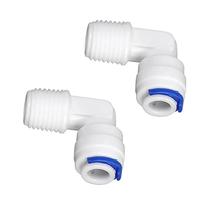 2x Conector Cotovelo Macho 1/4 Engate Rosca 1/8