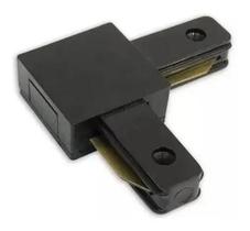 2X Conector Emenda L 90 Graus Preto Para Trilho Eletrificado 2X Conector Emenda L 90 Graus Preto Para Trilho Eletrificado