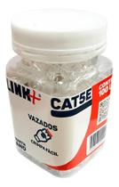 2X Conector Plug Rj45 Vazado Cat5E Pote De 100 Pcs Ouro - Li 2X Conector Plug Rj45 Vazado Cat5E Pote De 100 Pcs Ouro - Li