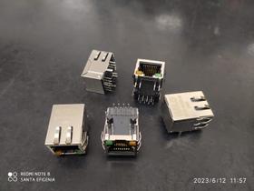 2x Conector Rj45 Blindado Com Led Femea 90 Halo