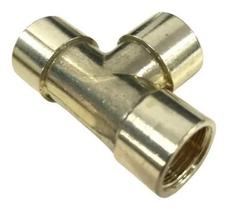 2X Conexão Emenda União Em Tee Latão Fêmea Rosca 1/4 Bsp 2X Conexão Emenda União Em Tee Latão Fêmea Rosca 1/4 Bsp