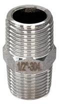 2X Conexão Niple 1/2 Aço Inox 304 Duplo Sextavado 2X Conexão Niple 1/2 Aço Inox 304 Duplo Sextavado