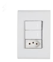 2X Conj 2 Teclas Simples + 1 Tomada 20A Liz Branca Tramontin 2X Conj 2 Teclas Simples + 1 Tomada 20A Liz Branca Tramontin