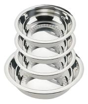 2X Conjunto 4 Bacias Tigelas Bowl Vilhas Saladas Inox Cozi