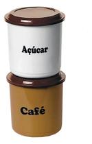 2X Conjunto De Potes Porta Mantimentos Café E Açúcar 1,3 Lit