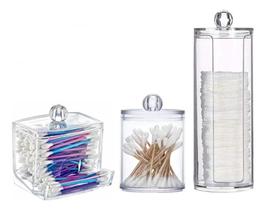 2X Conjunto Porta-Cotonetes E Algodão De 3 Peças.