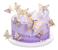2X Conjunto Topo Bolo De Borboletas Decoração De Bolo De Fes 2X Conjunto Topo Bolo De Borboletas Decoração De Bolo De Fes