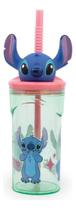 2X Copo 3D Desenho Stitch Lilo C/Canudo Disney Infantil 360M