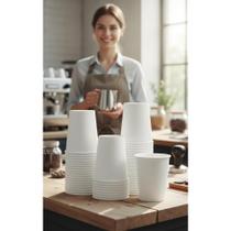 2x Copo Papel 110ml Branco Biodegradável Térmico 100un 2x Copo Papel 110ml Branco Biodegradável Térmico 100un