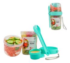 2X Copo Para Salada Frutas E Iogurte 500Ml + 300Ml 2 Em 1