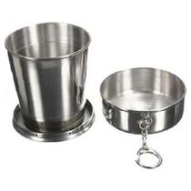 2X Copo Retrátil Dobrável De Aço Inox Chaveiro 250Ml 2X Copo Retrátil Dobrável De Aço Inox Chaveiro 250Ml