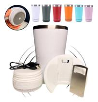 2X Copo Termico Com Caixa De Som Bluetooth Led Tampa Abrido 2X Copo Termico Com Caixa De Som Bluetooth Led Tampa Abrido