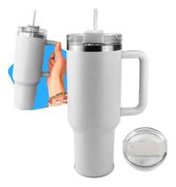 2X Copo Térmico Inóx Com Canudo E Tampa Grande 1200Ml 1.2Lit 2X Copo Térmico Inóx Com Canudo E Tampa Grande 1200Ml 1.2Lit