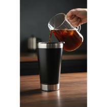 2x Copo Térmico Inox Preto 473ml Chopp Café Cerveja Gelada