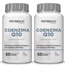 2x Coq10 500mg De Coenzima Q10 Pura 120cáps Metabolic Farma