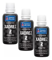 2X Corante Líquido Bisnaga Preto 50Ml 3 Unidades Xadrez