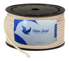 2X Corda Cordão Barbante Trançado 4Mm Cru Algodão 50M