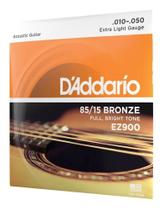 2X Cordas Encordoamento Violão Aço 010 Daddario C