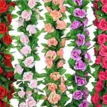 2X Corrente De Rosas 2 Metros Trepadeira Artificial Folhagem 2X Corrente De Rosas 2 Metros Trepadeira Artificial Folhagem