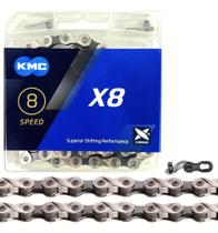 2X Corrente Kmc X8 Prata E Cinza 116L 8V 16V 24V Mtb Speed +