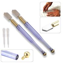 2x Cortador De Vidro E Espelho Tipo Caneta Videa Profissional 6mm + Bisnaga