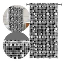 2X Cortina Box Banheiro Impermeável Antimofo Tipo Pastilha F