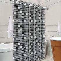 2X Cortina De Box Banheiro Lavável Pvc Grossa Estampa Pastil