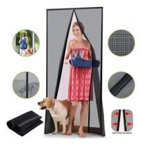 2X Cortina De Porta Magnética Tela Proteção Mosquito Instala