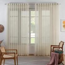2X Cortina De Varão Voil Sem Forro 4,00 Metros Sala Quarto