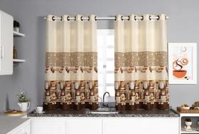 2X Cortina Estampada 2,40X1,30 Para Cozinha Em Oxford