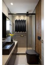 2X Cortina Janela De Banheiro Em Tecido Blackout - 1,10M X