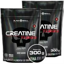 2x Creatina Black Skull Turbo Refil 300g (Total 600g ) Sem Sabor