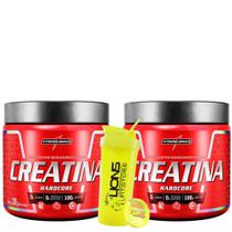 2x Creatina Monohidratada Hardcore Original 100% Pura+Coqueteleira 700 ml