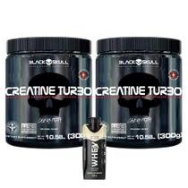 2x Creatina Turbo - 300g - Black Skull + Whey Shake Protein 250ml - Dux