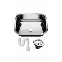 2x Cuba Inox Cozinha Nº0 40x34x14cm Profunda - Kit Sifão/Vál