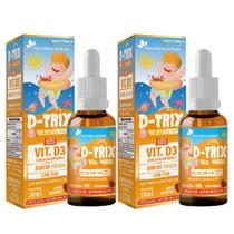 2x D-trix Vitamina D3 Em Gotas 30ml 10mcg Sabor Morango - Flora Nativa do Brasil