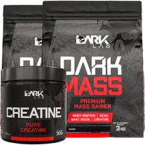 2x Dark Mass 3kg + Creatina 100% Dark Lab Chocolate Branco
