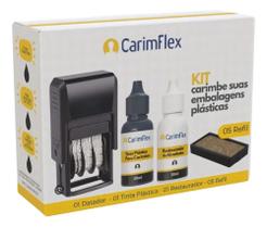 2X Datador + 5 Refil + 1 Tinta Embalagem Plástica + Restaura 2X Datador + 5 Refil + 1 Tinta Embalagem Plástica + Restaura