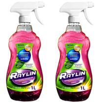 2x Desengraxante e Removedor Raylin 1L Limpeza Sujeira Pesada